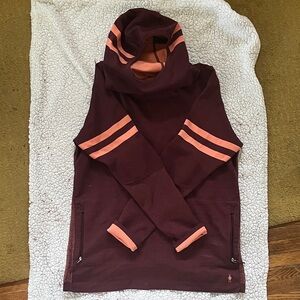 Smartwool Coral and Plum Hooded Sweatshirt
